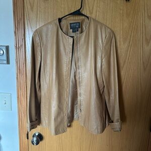 Lafayette 148 New York Tan Leather Jacket